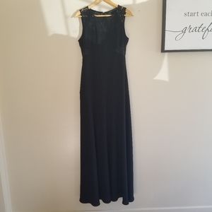 Black Lace Cutout Evening Gown